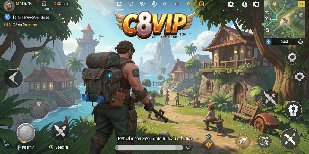 Tangkapan layar gameplay C8VIP yang menampilkan petualangan yang mendebarkan.
