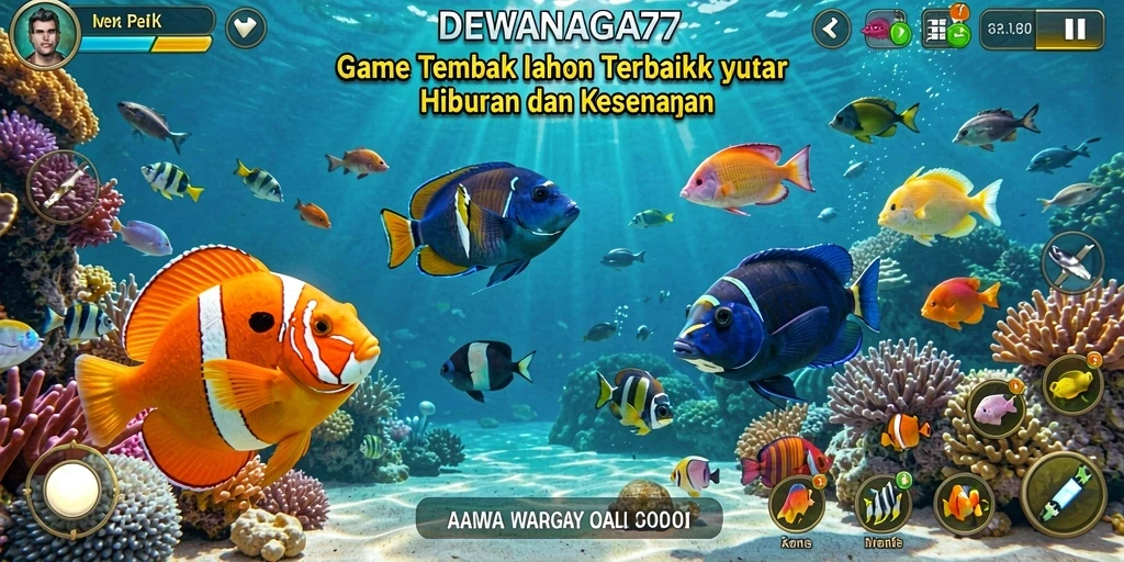 Gameplay seru Tembak Ikan di DEWANAGA77 dengan grafis menarik.