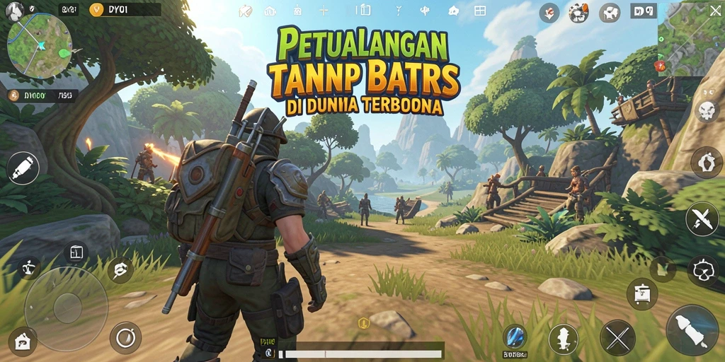 Screenshot permainan DY01 menampilkan dunia terbuka yang menakjubkan dan dinamis.