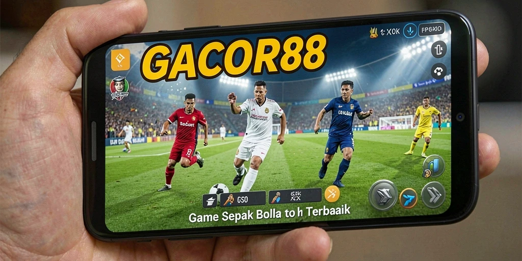 Screenshot GACOR88 menampilkan aksi seru pertandingan sepak bola.