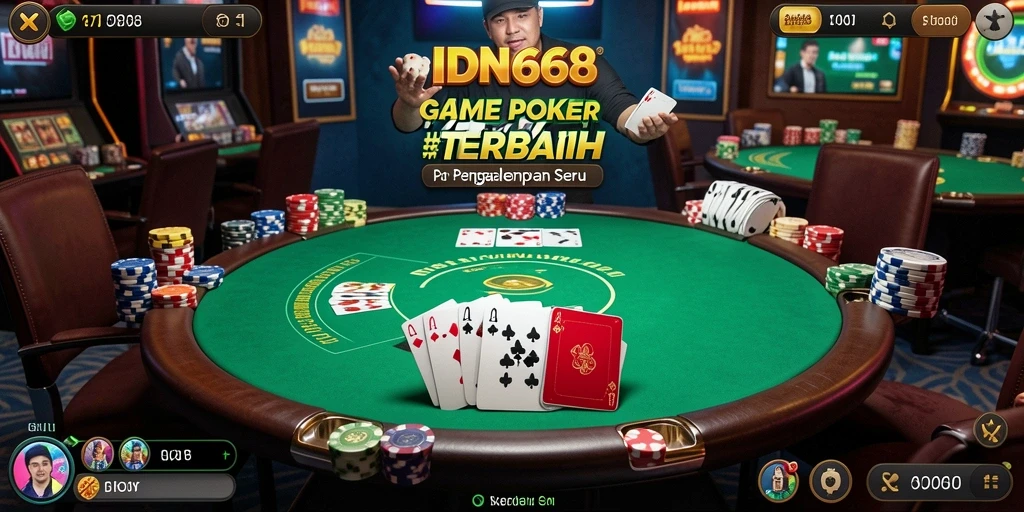 Tampilan menarik dari gameplay poker di IDN668.