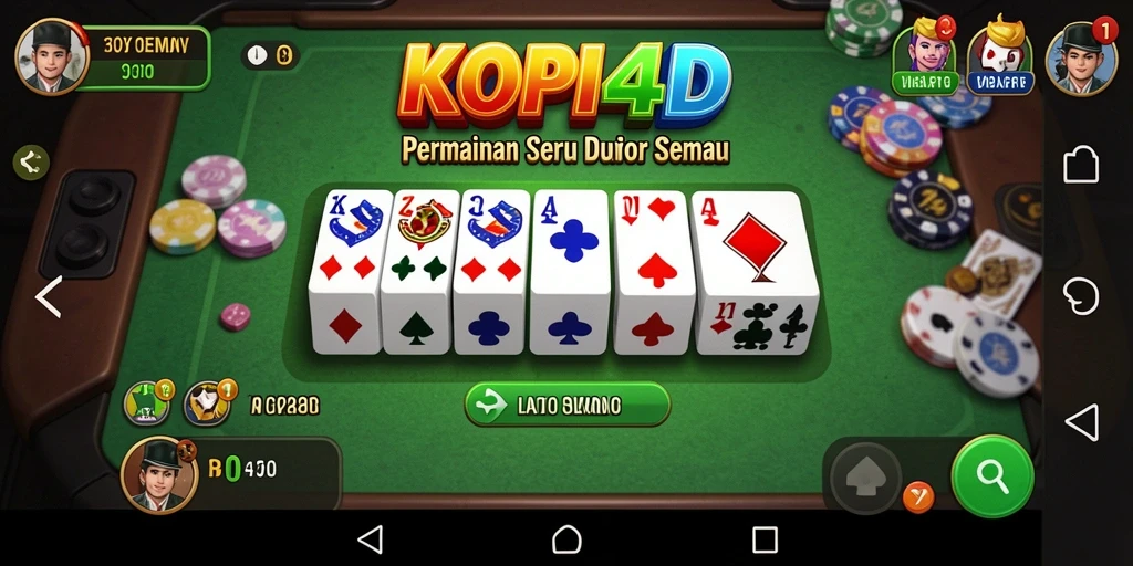 Tampilan menarik dari gameplay KOPI4D dengan tindakan domino.