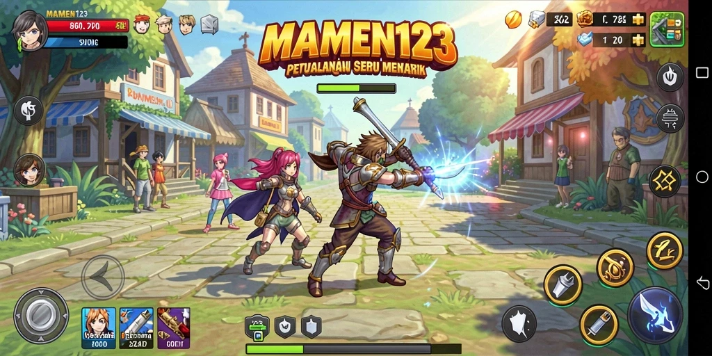 Tampilan menawan dari MAMEN123 dengan aksi seru dalam gameplay Anime.