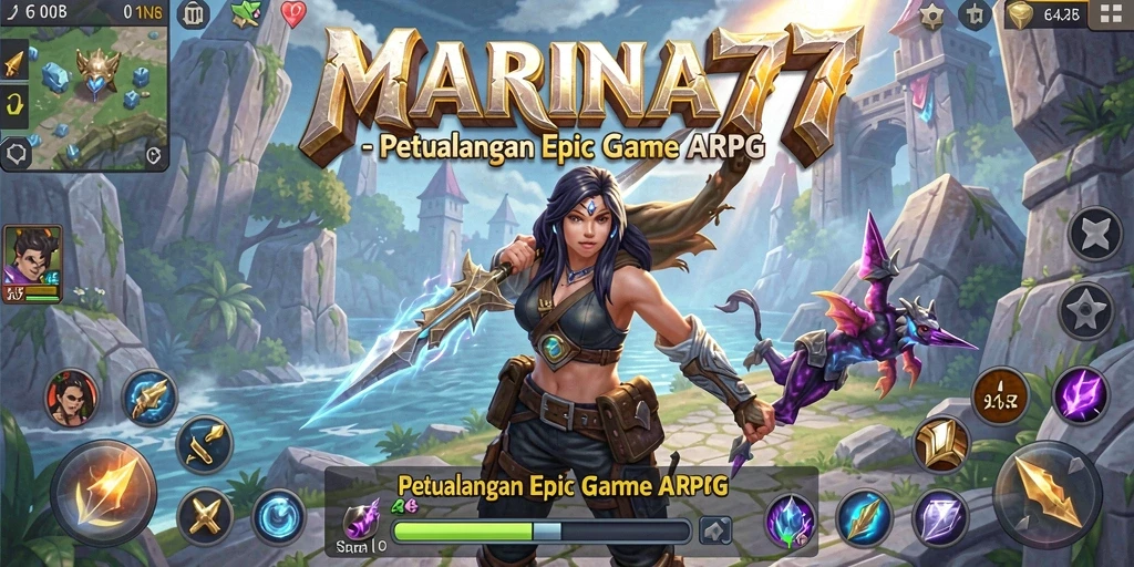 Screenshot menampilkan pertarungan seru di dunia MARINA77.