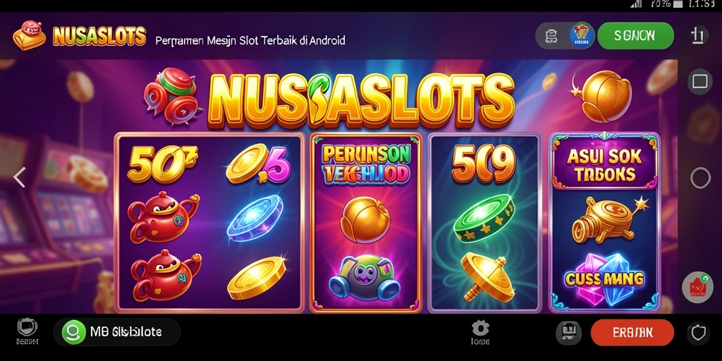Tampilan gameplay utama NUSASLOTS yang mengasyikkan dan penuh warna.