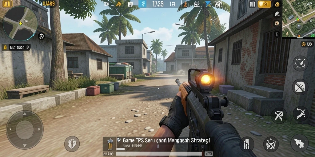 Screenshot gameplay OJA89 menampilkan aksi TPS yang mendebarkan.