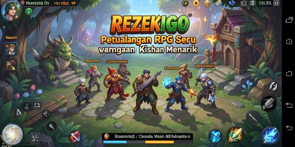 Tangkapan layar gameplay REZEKIGO menunjukkan aksi seru dalam dunia RPG.