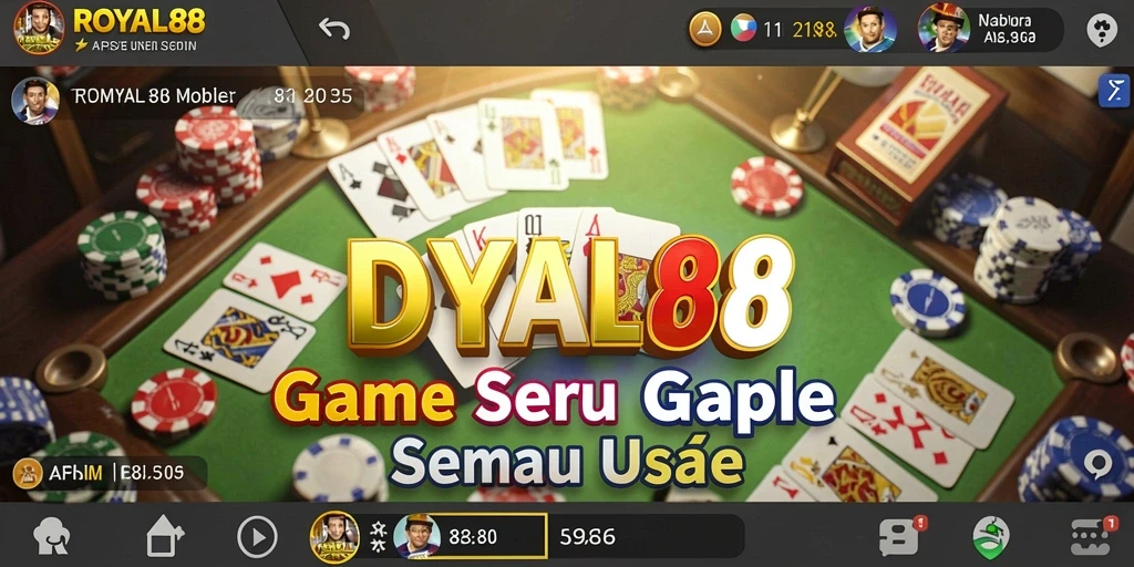 Tampilan menarik dari gameplay Gaple di ROYAL88.