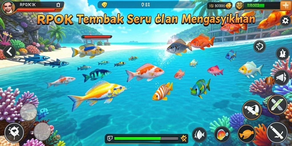 Tampilan gameplay RPOK yang penuh aksi Tembak Ikan.