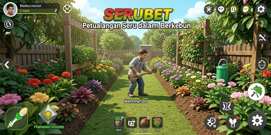 Gameplay <strong>SERUBET</strong> yang menampilkan aktivitas pertanian seru.