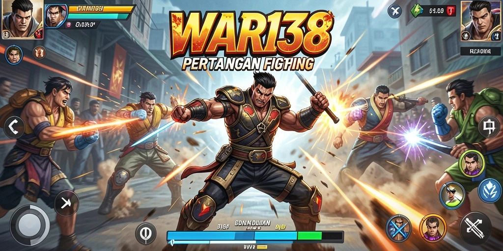 Tampilan screenshot utama dari gameplay <strong>WAR138</strong> yang penuh aksi dan karakter menarik.