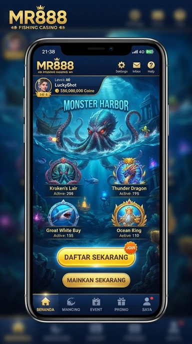 Tampilan antarmuka pengguna mr888 yang menarik dan mudah dimengerti.